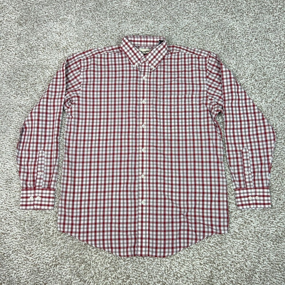 Wrangler Shirt Mens Large Red Plaid Riata Long Sleeve Button Down Casual Western